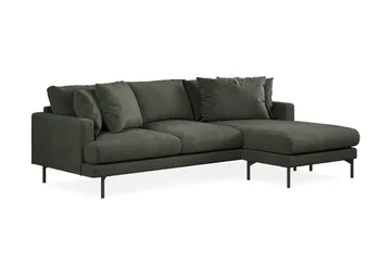 Menard 3-sits Högervänd L-formad Divansoffa i Manchester - Mörkgrön - Möbler - Soffa - Divansoffa & schäslongsoffa - 3 sits soffa med divan