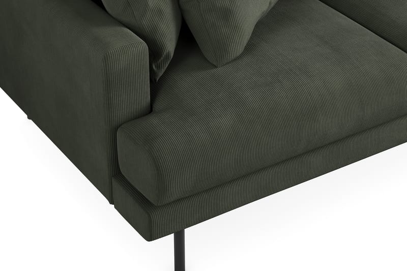 Menard 3-sits Högervänd L-formad Divansoffa i Manchester - Mörkgrön - Möbler - Soffa - Divansoffa & schäslongsoffa - 3 sits soffa med divan