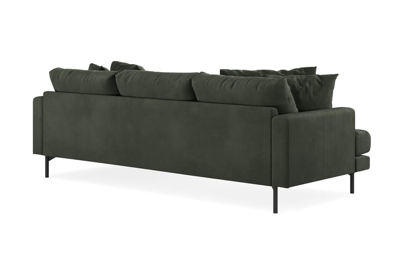 Menard 3-sits Högervänd L-formad Divansoffa i Manchester - Mörkgrön - Möbler - Soffa - Divansoffa & schäslongsoffa - 3 sits soffa med divan