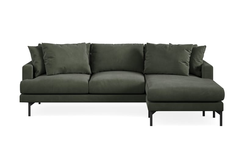 Menard 3-sits Högervänd L-formad Divansoffa i Manchester - Mörkgrön - Möbler - Soffa - Divansoffa & schäslongsoffa - 3 sits soffa med divan