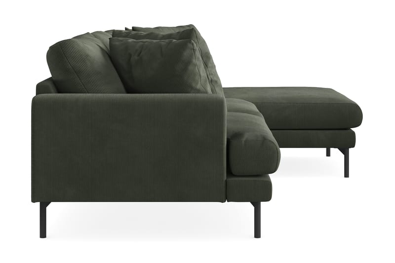 Menard 3-sits Högervänd L-formad Divansoffa i Manchester - Mörkgrön - Möbler - Soffa - Divansoffa & schäslongsoffa - 3 sits soffa med divan