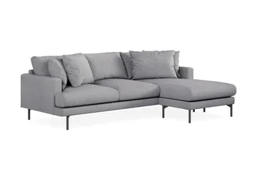 Menard 3-sits Högervänd L-formad Divansoffa i Tyg - Grå - Möbler - Soffa - Divansoffa & schäslongsoffa - 3 sits soffa med divan