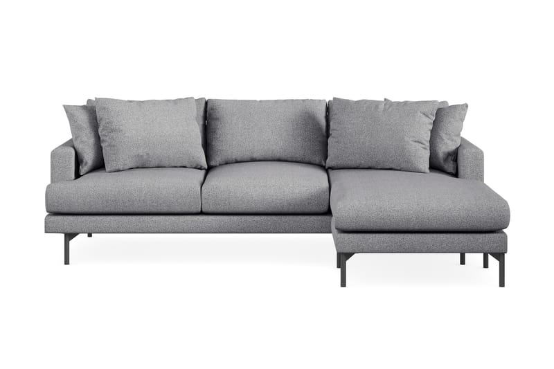 Menard 3-sits Högervänd L-formad Divansoffa i Tyg - Grå - Möbler - Soffa - Divansoffa & schäslongsoffa - 3 sits soffa med divan