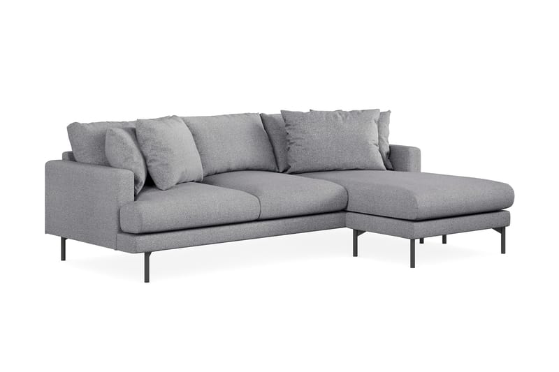 Menard 3-sits Högervänd L-formad Divansoffa i Tyg - Grå - Möbler - Soffa - Divansoffa & schäslongsoffa - 3 sits soffa med divan