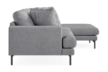 Menard 3-sits Högervänd L-formad Divansoffa i Tyg - Grå - Möbler - Soffa - Divansoffa & schäslongsoffa - 3 sits soffa med divan