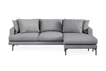 Menard 3-sits Högervänd L-formad Divansoffa i Tyg - Grå - Möbler - Soffa - Divansoffa & schäslongsoffa - 3 sits soffa med divan