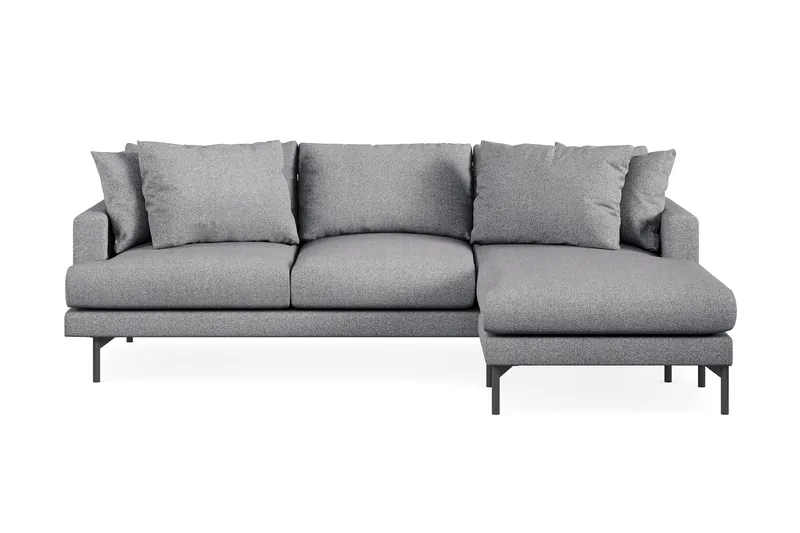 Menard 3-sits Högervänd L-formad Divansoffa i Tyg - Grå - Möbler - Soffa - Divansoffa & schäslongsoffa - 3 sits soffa med divan