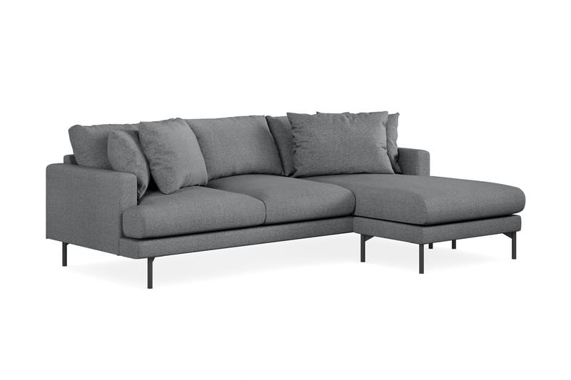 Menard 3-sits Högervänd L-formad Divansoffa i Tyg - Mörkgrå - Möbler - Soffa - Divansoffa & schäslongsoffa - 3 sits soffa med divan
