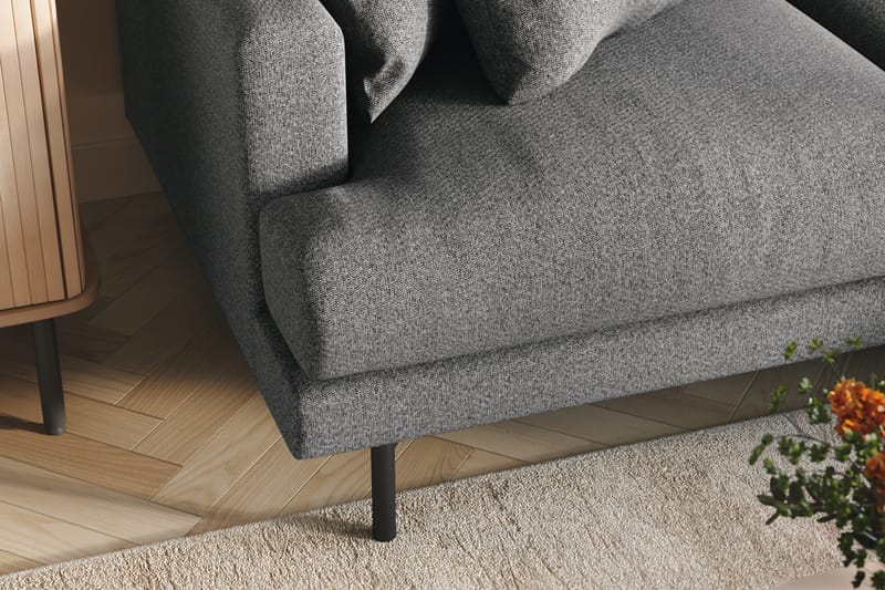 Menard 3-sits Högervänd L-formad Divansoffa i Tyg - Mörkgrå - Möbler - Soffa - Divansoffa & schäslongsoffa - 3 sits soffa med divan