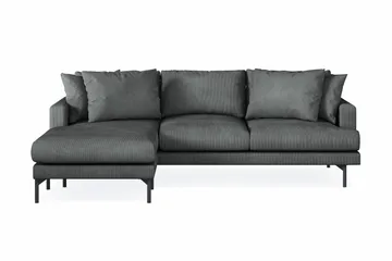 Menard 3-sits Vänstervänd L-formad Divansoffa i Manchester - Grå - Möbler - Soffa - Divansoffa & schäslongsoffa - 3 sits soffa med divan