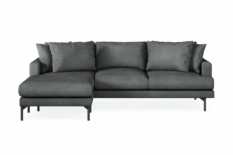 Menard 3-sits Vänstervänd L-formad Divansoffa i Manchester - Grå - Möbler - Soffa - Divansoffa & schäslongsoffa - 3 sits soffa med divan