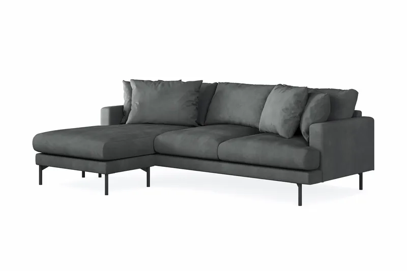 Menard 3-sits Vänstervänd L-formad Divansoffa i Manchester - Grå - Möbler - Soffa - Divansoffa & schäslongsoffa - 3 sits soffa med divan