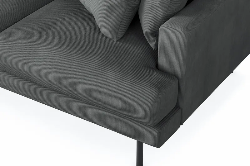 Menard 3-sits Vänstervänd L-formad Divansoffa i Manchester - Grå - Möbler - Soffa - Divansoffa & schäslongsoffa - 3 sits soffa med divan