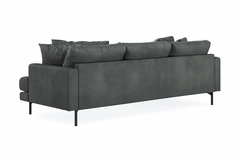 Menard 3-sits Vänstervänd L-formad Divansoffa i Manchester - Grå - Möbler - Soffa - Divansoffa & schäslongsoffa - 3 sits soffa med divan