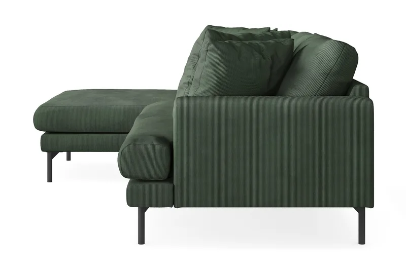 Menard 3-sits Vänstervänd L-formad Divansoffa i Manchester - Grön - Möbler - Soffa - Divansoffa & schäslongsoffa - 3 sits soffa med divan