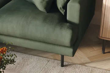 Menard 3-sits Vänstervänd L-formad Divansoffa i Manchester - Grön - Möbler - Soffa - Divansoffa & schäslongsoffa - 3 sits soffa med divan