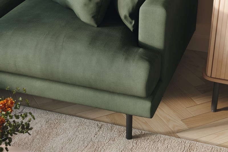 Menard 3-sits Vänstervänd L-formad Divansoffa i Manchester - Grön - Möbler - Soffa - Divansoffa & schäslongsoffa - 3 sits soffa med divan