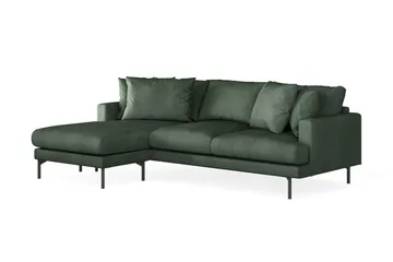 Menard 3-sits Vänstervänd L-formad Divansoffa i Manchester - Grön - Möbler - Soffa - Divansoffa & schäslongsoffa - 3 sits soffa med divan