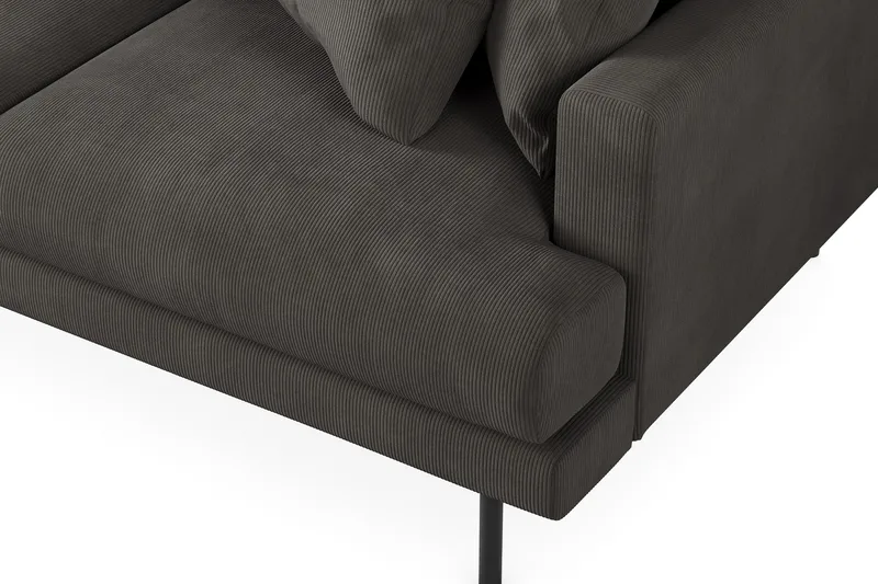 Menard 3-sits Vänstervänd L-formad Divansoffa i Manchester - Mörkgrå - Möbler - Soffa - Divansoffa & schäslongsoffa - 3 sits soffa med divan