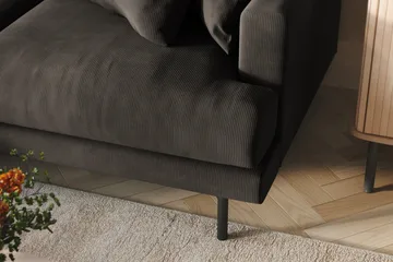 Menard 3-sits Vänstervänd L-formad Divansoffa i Manchester - Mörkgrå - Möbler - Soffa - Divansoffa & schäslongsoffa - 3 sits soffa med divan