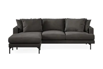 Menard 3-sits Vänstervänd L-formad Divansoffa i Manchester - Mörkgrå - Möbler - Soffa - Divansoffa & schäslongsoffa - 3 sits soffa med divan
