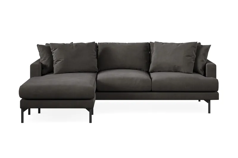Menard 3-sits Vänstervänd L-formad Divansoffa i Manchester - Mörkgrå - Möbler - Soffa - Divansoffa & schäslongsoffa - 3 sits soffa med divan