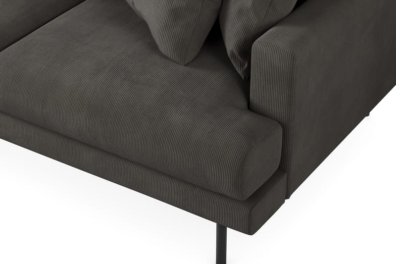 Menard 3-sits Vänstervänd L-formad Divansoffa i Manchester - Mörkgrå - Möbler - Soffa - Divansoffa & schäslongsoffa - 3 sits soffa med divan