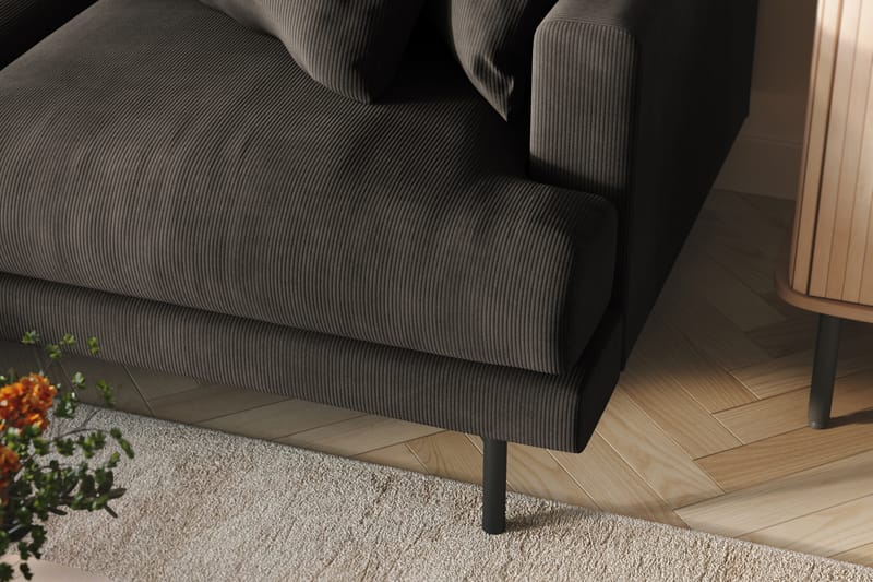 Menard 3-sits Vänstervänd L-formad Divansoffa i Manchester - Mörkgrå - Möbler - Soffa - Divansoffa & schäslongsoffa - 3 sits soffa med divan