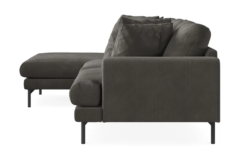 Menard 3-sits Vänstervänd L-formad Divansoffa i Manchester - Mörkgrå - Möbler - Soffa - Divansoffa & schäslongsoffa - 3 sits soffa med divan
