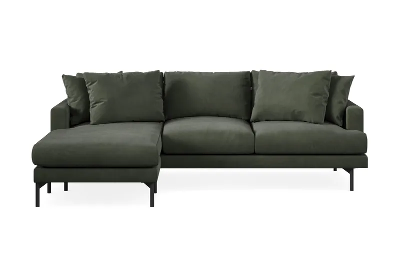 Menard 3-sits Vänstervänd L-formad Divansoffa i Manchester - Mörkgrön - Möbler - Soffa - Divansoffa & schäslongsoffa - 3 sits soffa med divan