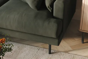 Menard 3-sits Vänstervänd L-formad Divansoffa i Manchester - Mörkgrön - Möbler - Soffa - Divansoffa & schäslongsoffa - 3 sits soffa med divan