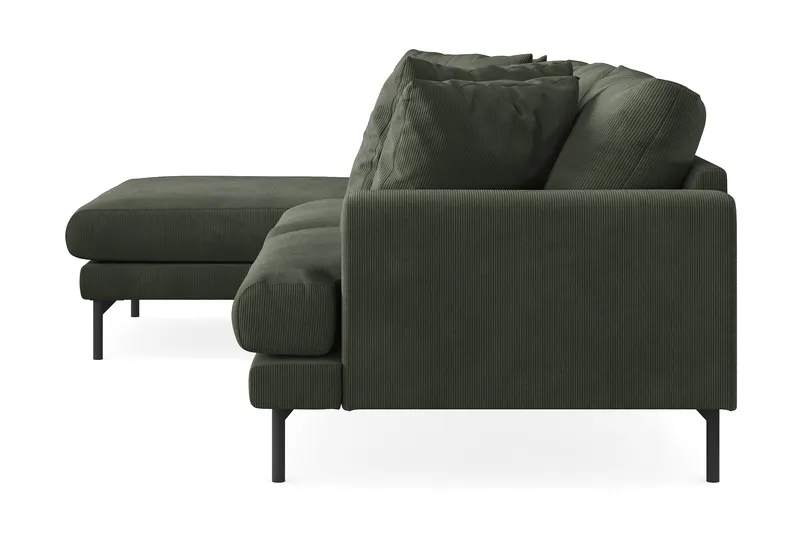 Menard 3-sits Vänstervänd L-formad Divansoffa i Manchester - Mörkgrön - Möbler - Soffa - Divansoffa & schäslongsoffa - 3 sits soffa med divan