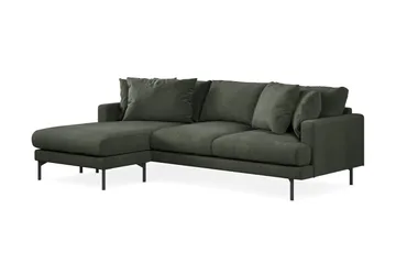 Menard 3-sits Vänstervänd L-formad Divansoffa i Manchester - Mörkgrön - Möbler - Soffa - Divansoffa & schäslongsoffa - 3 sits soffa med divan