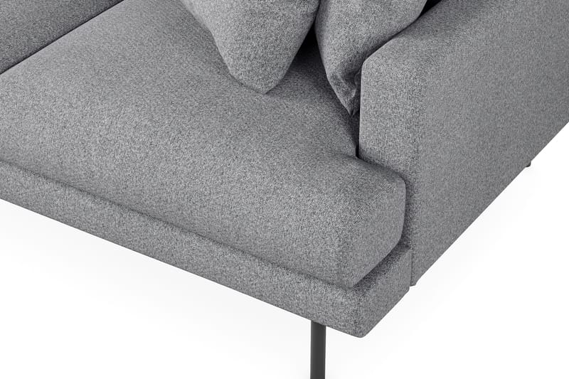 Menard 3-sits Vänstervänd L-formad Divansoffa i Tyg - Grå - Möbler - Soffa - Divansoffa & schäslongsoffa - 3 sits soffa med divan