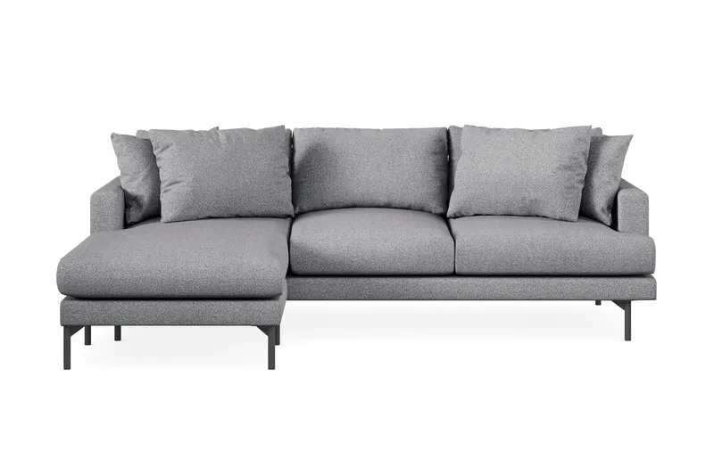 Menard 3-sits Vänstervänd L-formad Divansoffa i Tyg - Grå - Möbler - Soffa - Divansoffa & schäslongsoffa - 3 sits soffa med divan