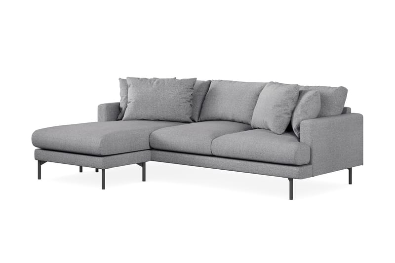 Menard 3-sits Vänstervänd L-formad Divansoffa i Tyg - Grå - Möbler - Soffa - Divansoffa & schäslongsoffa - 3 sits soffa med divan