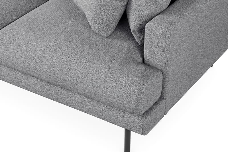 Menard 3-sits Vänstervänd L-formad Divansoffa i Tyg - Grå - Möbler - Soffa - Divansoffa & schäslongsoffa - 3 sits soffa med divan