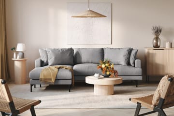 Menard 3-sits Vänstervänd L-formad Divansoffa i Tyg - Grå - Möbler - Soffa - Divansoffa & schäslongsoffa - 3 sits soffa med divan