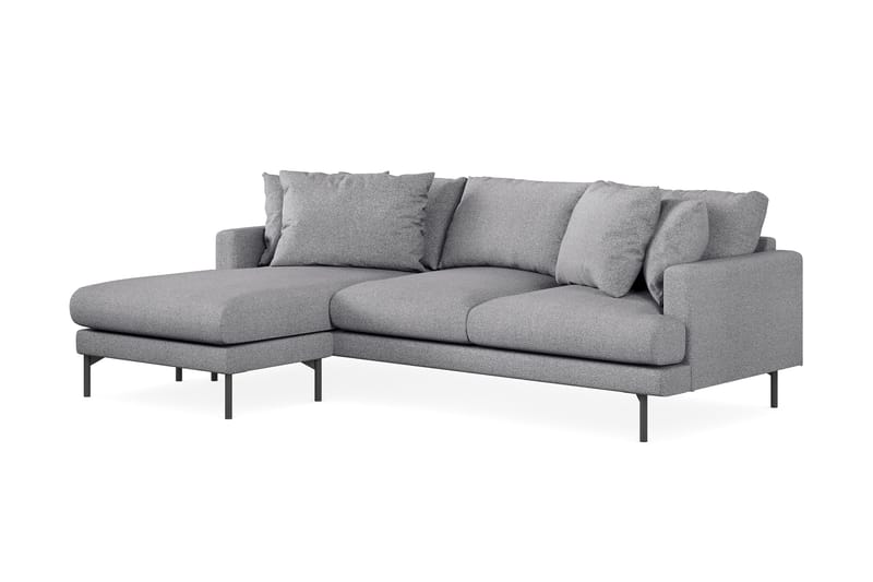 Menard 3-sits Vänstervänd L-formad Divansoffa i Tyg - Grå - Möbler - Soffa - Divansoffa & schäslongsoffa - 3 sits soffa med divan
