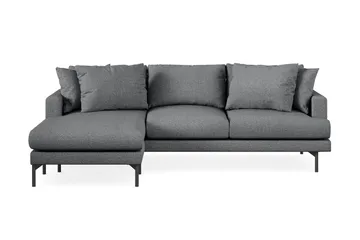 Menard 3-sits Vänstervänd L-formad Divansoffa i Tyg - Mörkgrå - Möbler - Soffa - Divansoffa & schäslongsoffa - 3 sits soffa med divan