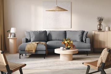 Menard 3-sits Vänstervänd L-formad Divansoffa i Tyg - Mörkgrå - Möbler - Soffa - Divansoffa & schäslongsoffa - 3 sits soffa med divan