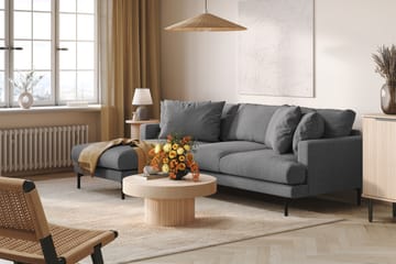 Menard 3-sits Vänstervänd L-formad Divansoffa i Tyg - Mörkgrå - Möbler - Soffa - Divansoffa & schäslongsoffa - 3 sits soffa med divan