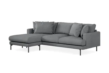 Menard 3-sits Vänstervänd L-formad Divansoffa i Tyg - Mörkgrå - Möbler - Soffa - Divansoffa & schäslongsoffa - 3 sits soffa med divan