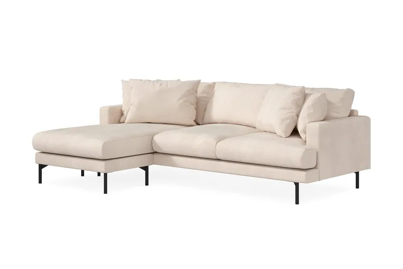 Menard 3-sits Vänstervänd L-formad Djup Divansoffa i Manchester - Beige - Möbler - Soffa - Divansoffa & schäslongsoffa - 3 sits soffa med divan