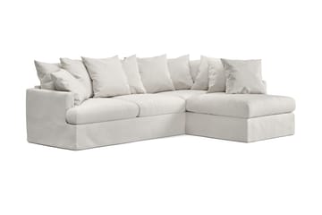 Menard 4-sits Högervänd L-formad Schäslongsoffa i Tyg - Beige - Möbler - Soffa - Divansoffa & schäslongsoffa - 4 sits soffa med divan