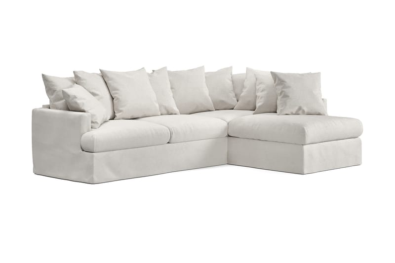 Menard 4-sits Högervänd L-formad Schäslongsoffa i Tyg - Beige - Möbler - Soffa - Divansoffa & schäslongsoffa - 4 sits soffa med divan