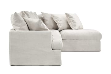 Menard 4-sits Högervänd L-formad Schäslongsoffa i Tyg - Beige - Möbler - Soffa - Divansoffa & schäslongsoffa - 4 sits soffa med divan