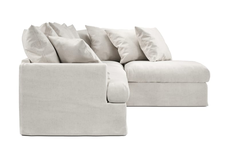 Menard 4-sits Högervänd L-formad Schäslongsoffa i Tyg - Beige - Möbler - Soffa - Divansoffa & schäslongsoffa - 4 sits soffa med divan