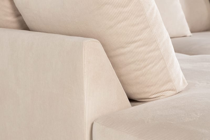 Menard 4-sits Vänstervänd L-formad Djup Schäslongsoffa i Manchester - Beige - Möbler - Soffa - Divansoffa & schäslongsoffa - 4 sits soffa med divan
