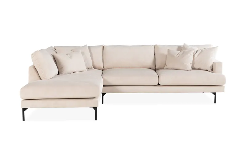 Menard 4-sits Vänstervänd L-formad Djup Schäslongsoffa i Manchester - Beige - Möbler - Soffa - Divansoffa & schäslongsoffa - 4 sits soffa med divan